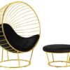 Fotel GABBIA STAND złoty z podnóżkiem znajdziesz w ofercie sklepu internetowego plantip.pl