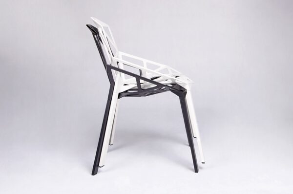 Krzesło SPLIT PREMIUM białe - aluminium