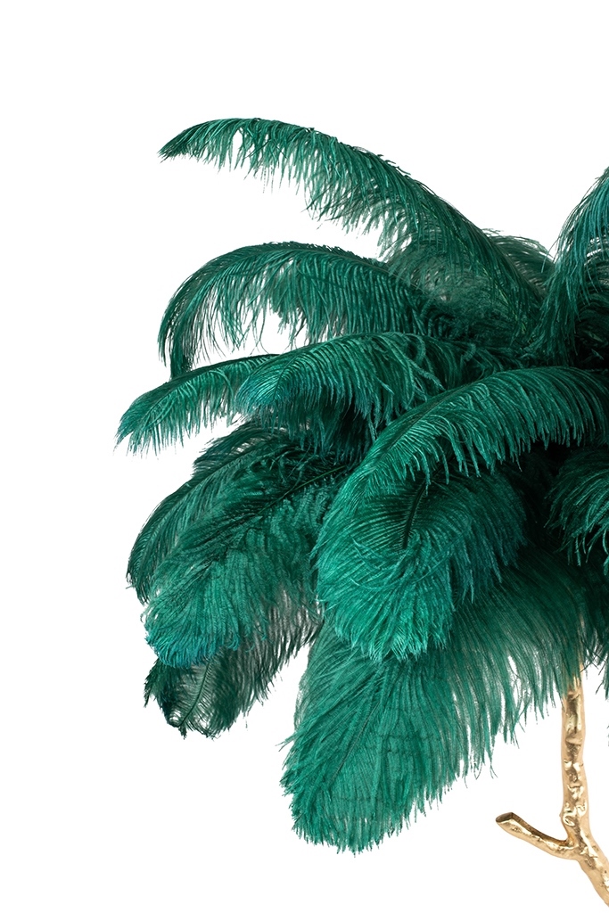 JL0019.GREEN_tiffany_green_2 Lampa podłogowa TIFFANY 175 zielona mosiądz / naturalne pióra znajdziesz w ofercie sklepu internetowego plantip.pl