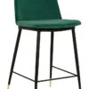 Krzesło barowe DIEGO 65 zielone - welur