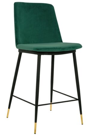 Krzesło barowe DIEGO 65 zielone - welur
