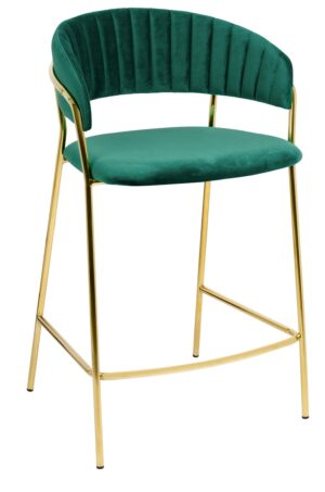 Krzesło barowe MARGO 65 ciemny zielony - welur