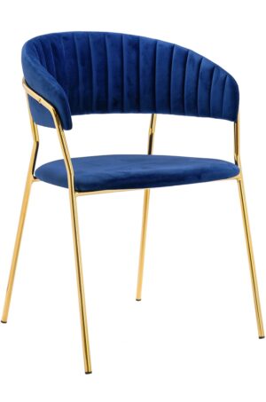 Krzesło MARGO ciemny niebieski - welur