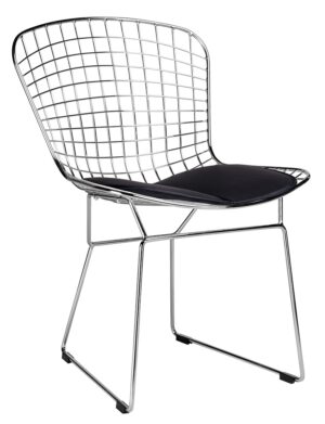 Krzesło NET SOFT chrom - czarna poduszka