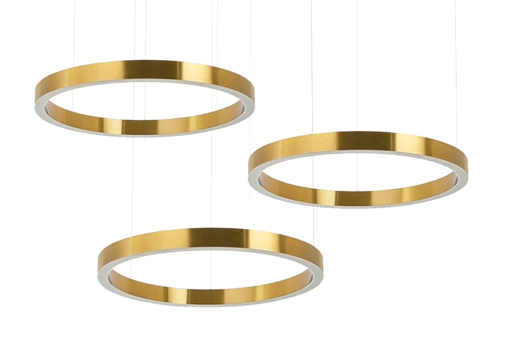 MSE0000606060_606060 Lampa wisząca RING 60 + 60 + 60 złota na jednej podsufitce znajdziesz w ofercie sklepu internetowego plantip.pl