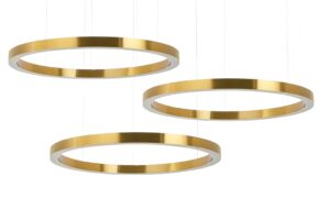 Lampa wisząca RING 100 + 100 + 100 złota na jednej podsufitce znajdziesz w ofercie sklepu internetowego plantip.pl