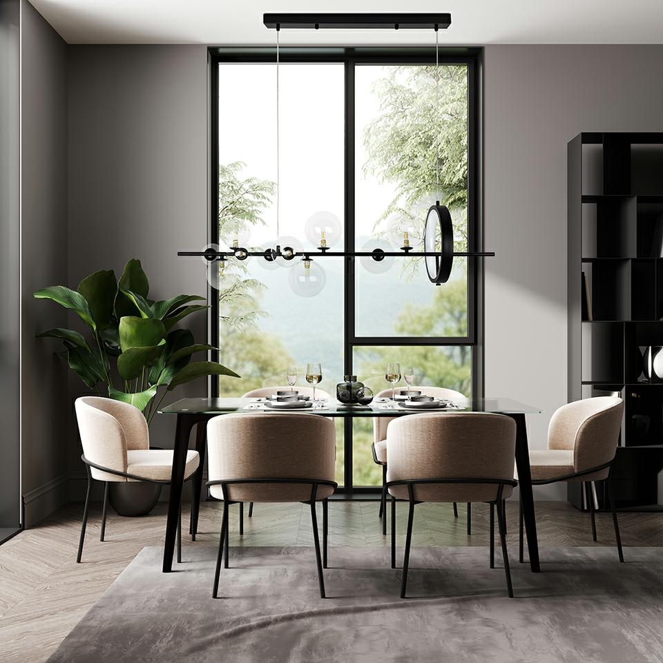 Scandinavian style living-room interior with modern furniture, 3D rendering.